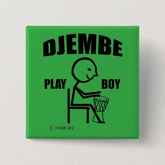 Badge Carré 5 Cm Djembe Play Boy (Devant)