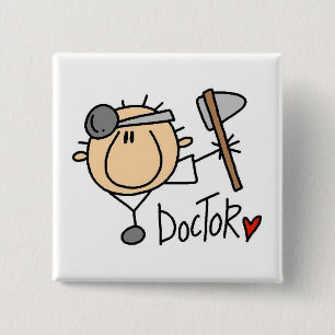 Badge Carré 5 Cm Docteur