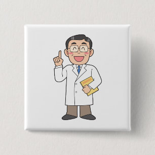 Badge Carré 5 Cm Docteur