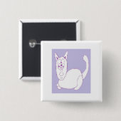 Badge Carré 5 Cm Doddle Cat (Devant & derrière)