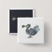 Badge Carré 5 Cm Dodo oiseau éteint (Devant & derrière)
