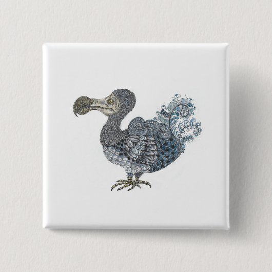 Badge Carré 5 Cm Dodo oiseau éteint (Devant)