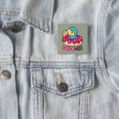 Badge Carré 5 Cm Dodonut Do Bird Donut (En situation)