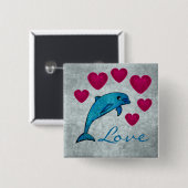 Badge Carré 5 Cm Dolphin (Devant & derrière)