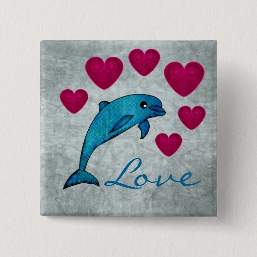 Badge Carré 5 Cm Dolphin (Devant)