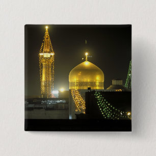 Badge Carré 5 Cm Dôme doré du complexe du sanctuaire de l'Imam Reza