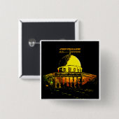 Badge Carré 5 Cm Dôme du Rocher, Jérusalem (Devant & derrière)