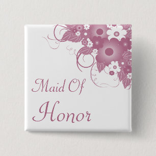 Badge Carré 5 Cm Domestique de bouton mauve de bouquet d'honneur