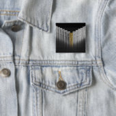 Badge Carré 5 Cm Dominos d'or et d'argent (En situation)