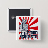Badge Carré 5 Cm Domo Arigato (Devant & derrière)