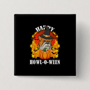 Badge Carré 5 Cm Don de chien Cadeau D'Halloween Bulldog Pour Amo