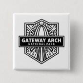 Badge Carré 5 Cm Don ou souvenir du parc national Gateway Arch (Devant)