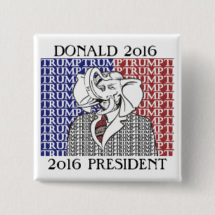Badge Carré 5 Cm Donald Trump 2016