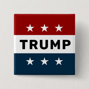 Badge Carré 5 Cm Donald Trump 2024 Classic Star Pinback