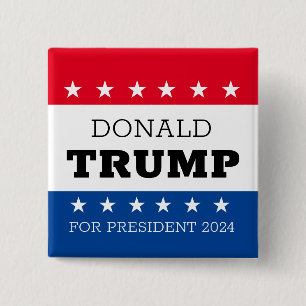 Badge Carré 5 Cm Donald Trump pour le président 2024
