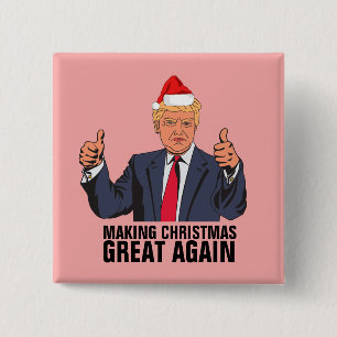 BADGE CARRÉ 5 CM DONALD TRUMP RENDRE NOËL DE GRANDS BOUTONS DE NOUV