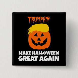 Badge Carré 5 Cm Donald Trumpkin rendent Halloween grand encore