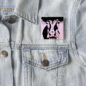 Badge Carré 5 Cm donkey cowboy (En situation)