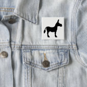 Badge Carré 5 Cm Donkey silhouette (En situation)
