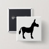 Badge Carré 5 Cm Donkey silhouette (Devant & derrière)