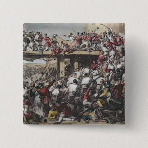 Badge Carré 5 Cm Donner l'assaut à de Delhi