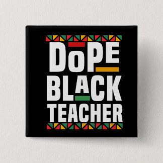 Badge Carré 5 Cm Dope Black Teacher