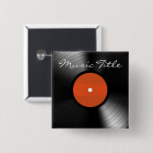 Badge Carré 5 Cm Dossier de vinyle (Devant & derrière)