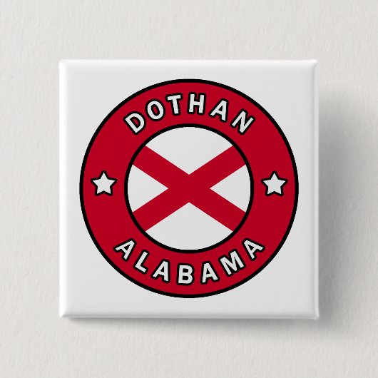 Badge Carré 5 Cm Dothan Alabama (Devant)