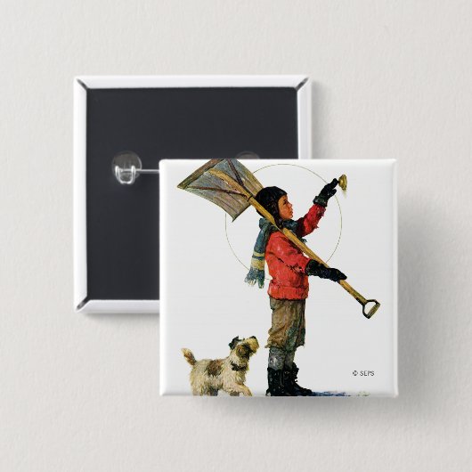 Badge Carré 5 Cm Douche à neige (Devant & derrière)