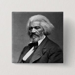 Badge Carré 5 Cm Douglass de l'Ancien Bailey Héros afro-américain