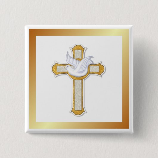 Badge Carré 5 Cm Dove et Croix (Devant)