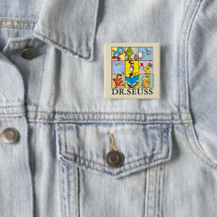 Badge Carré 5 Cm Dr Seuss   Graphique Histoires