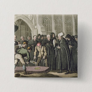 Badge Carré 5 Cm Dr. Syntax à l'enterrement de son épouse, de 'à