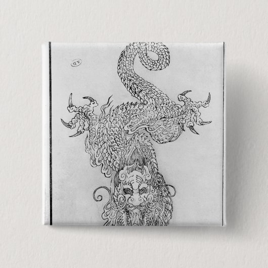 Badge Carré 5 Cm Dragon (Devant)
