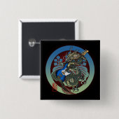 Badge Carré 5 Cm Dragon Bass 04 (Devant & derrière)