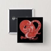 Badge Carré 5 Cm Dragon Heart (Devant & derrière)