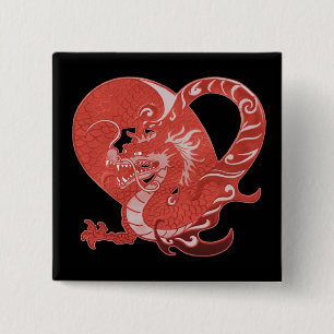 Badge Carré 5 Cm Dragon Heart