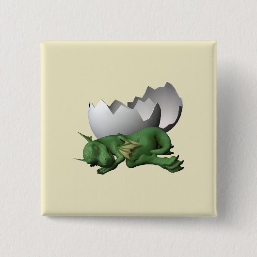 Badge Carré 5 Cm Dragon nouveau-né (Devant)