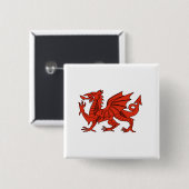 Badge Carré 5 Cm Dragon rouge (Devant & derrière)