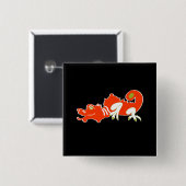 Badge Carré 5 Cm Dragon rouge (Devant & derrière)