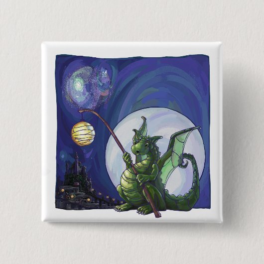 Badge Carré 5 Cm Dragon Watch Art (Devant)