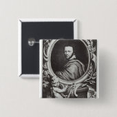 Badge Carré 5 Cm Dramaturge de l'anglais de Ben Jonson (Devant & derrière)