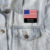 Badge Carré 5 Cm Drapeau 13 étoiles Betsy Ross - Écrivez votre prop (En situation)