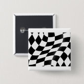 Badge Carré 5 Cm Drapeau À damiers noir et blanc (Devant & derrière)