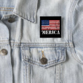 Badge Carré 5 Cm Drapeau affligé 'MERICA des États-Unis (En situation)