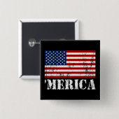 Badge Carré 5 Cm Drapeau affligé 'MERICA des États-Unis (Devant & derrière)