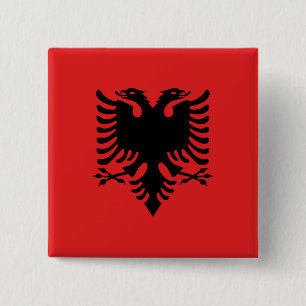 Badge Carré 5 Cm Drapeau albanais