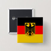 Badge Carré 5 Cm Drapeau Allemagne (Devant & derrière)