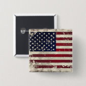 Badge Carré 5 Cm Drapeau américain (Devant & derrière)