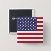Badge Carré 5 Cm Drapeau américain (Devant & derrière)